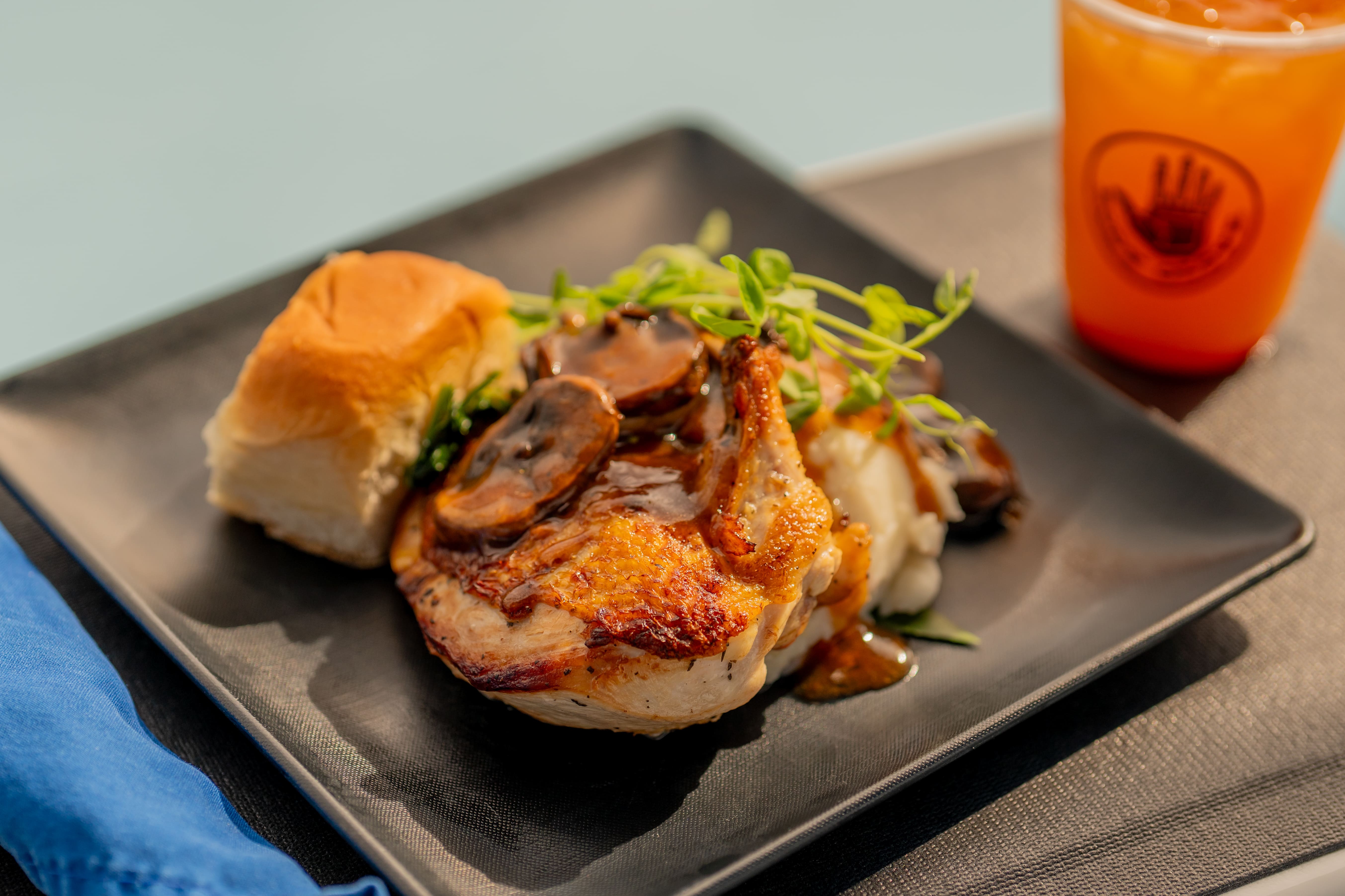 Sea Salt–Brined Roasted Chicken with Red Mashed Potatoes