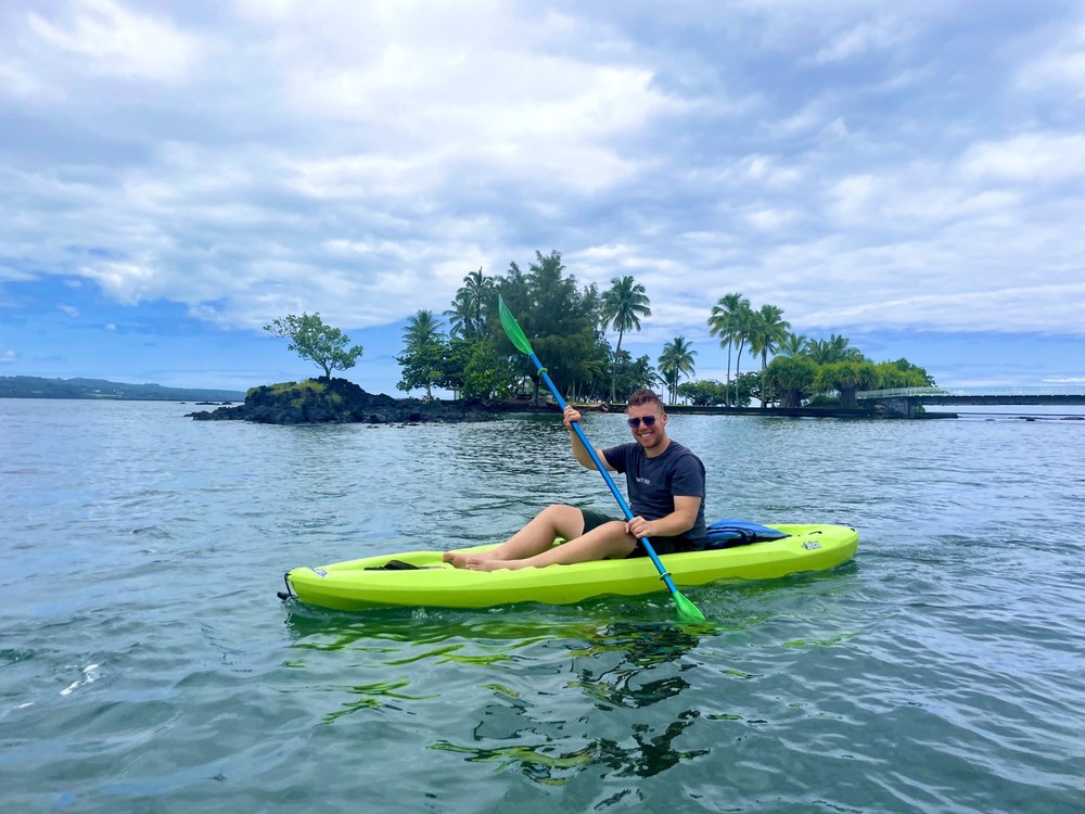 Coconut Island in Hilo – scenic stop on a Big Island kayak tour across Hilo Bay