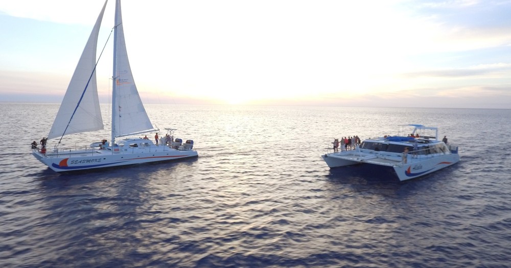 Transportation vehicles used for Ocean Sports tours and sunset whale watching experiences