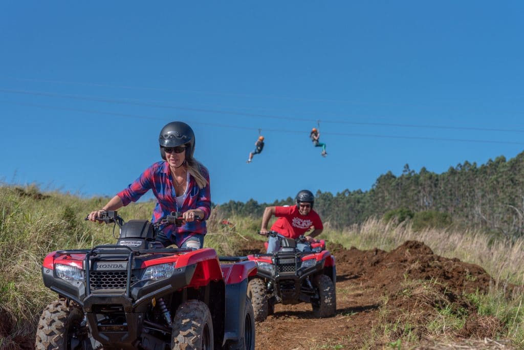 Guided ATV tour at Umauma Experience with professional guides leading riders through scenic trails