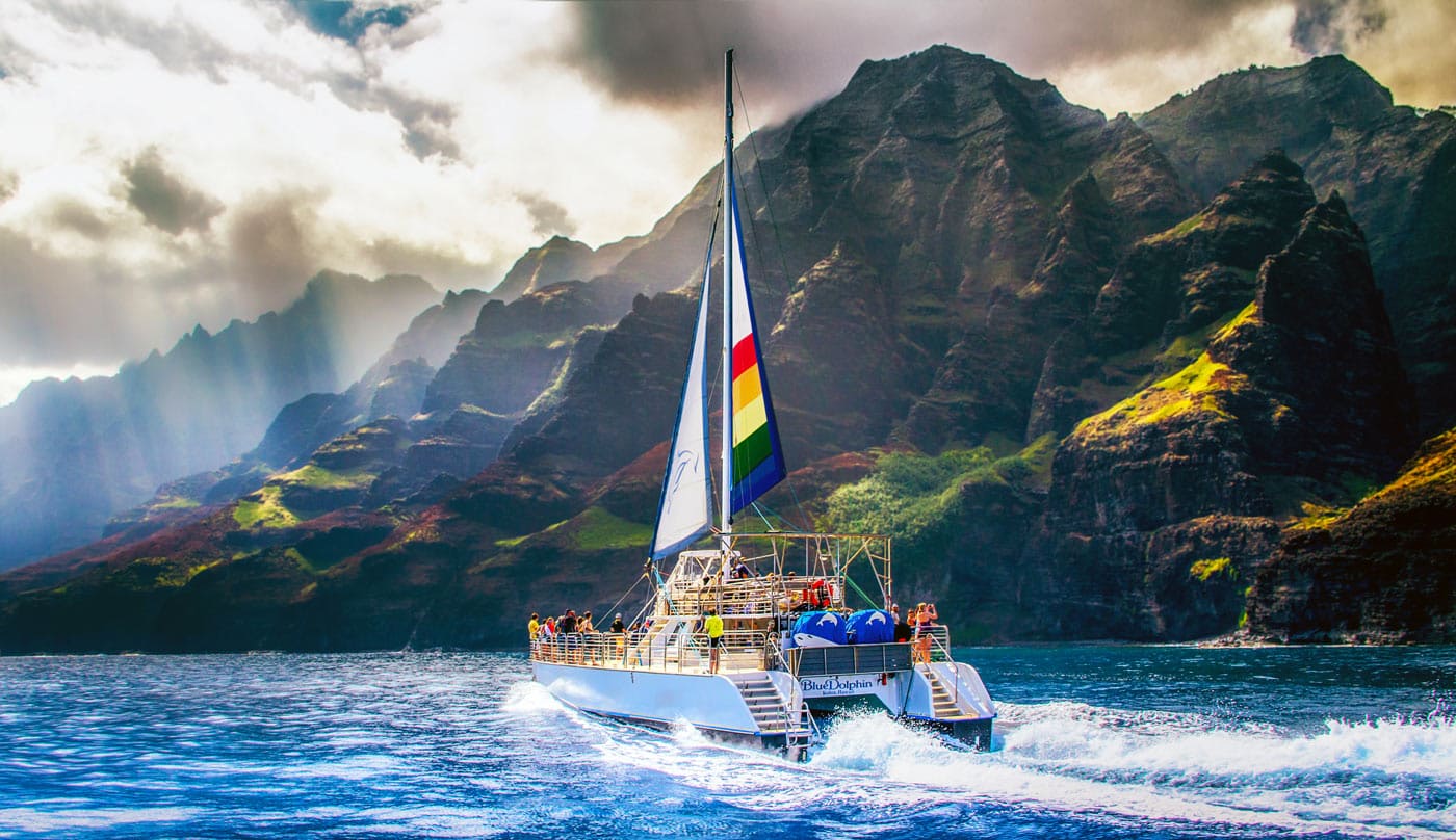 Sailing along the Na Pali Coast
