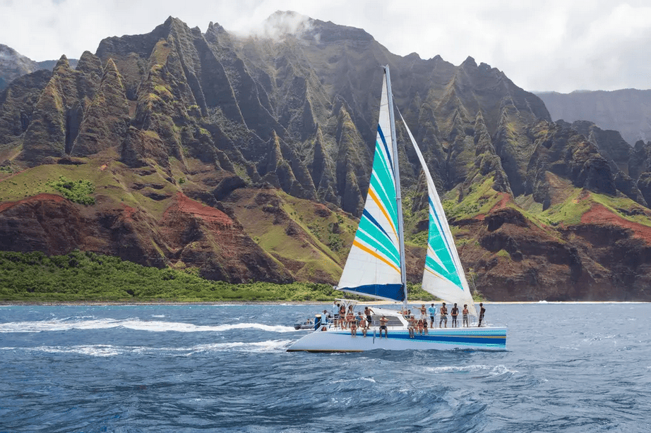 Sailing along the Na Pali Coast