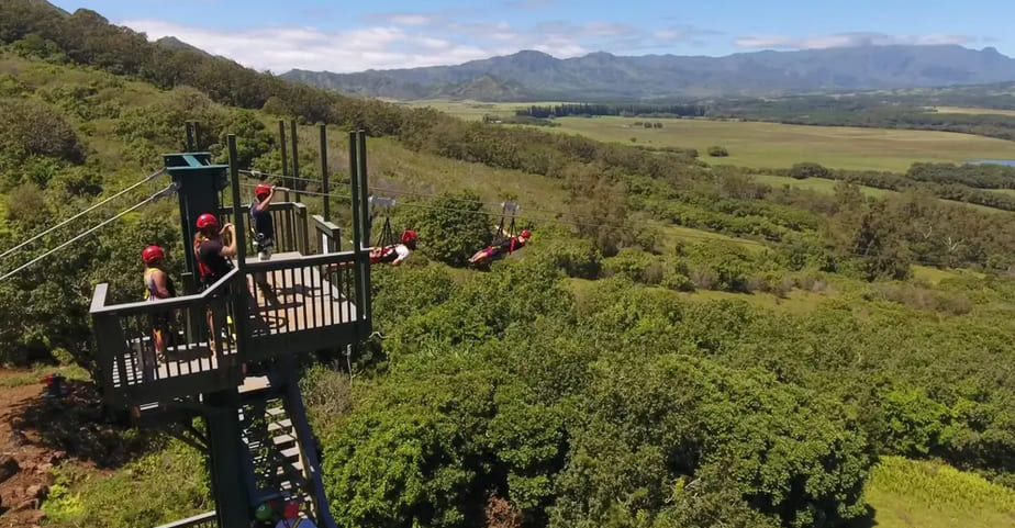 Launching from the Zipline Tower