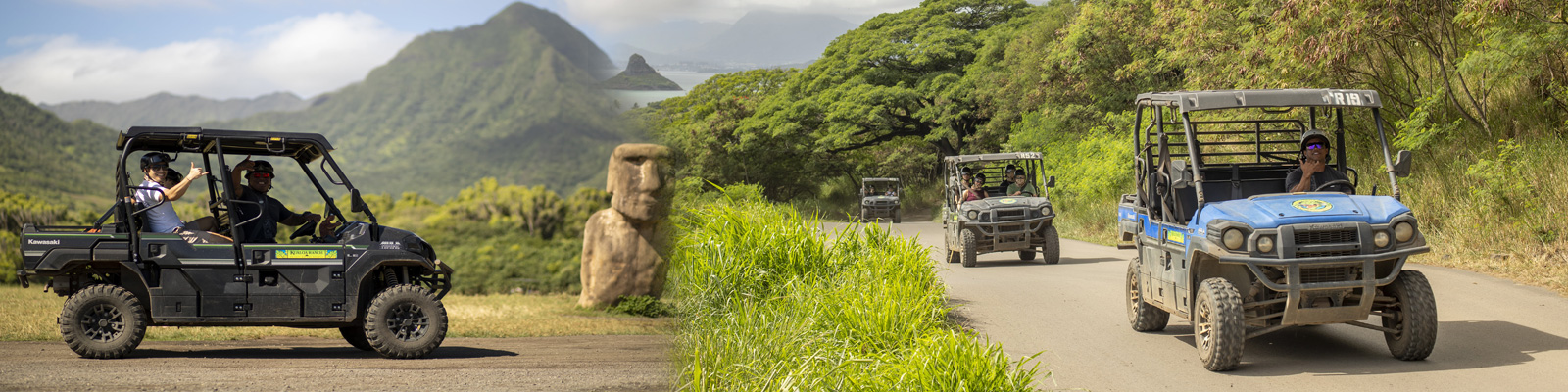 Kualoa Ranch deluxe UTV ride - three-hour tour through Kaaawa Valley on Oahu
