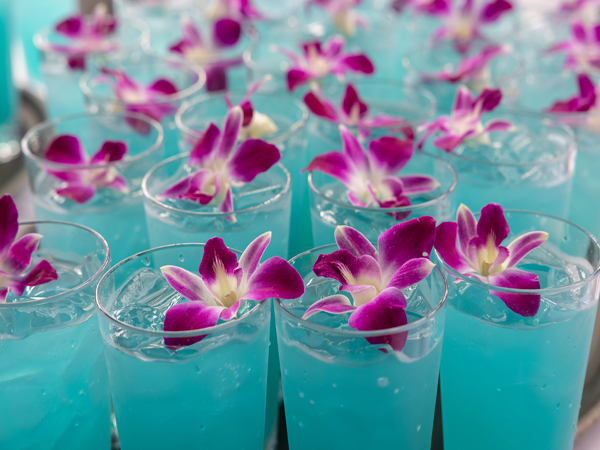 Tropical cocktails served at the Paʻina Waikiki luau in Waikiki