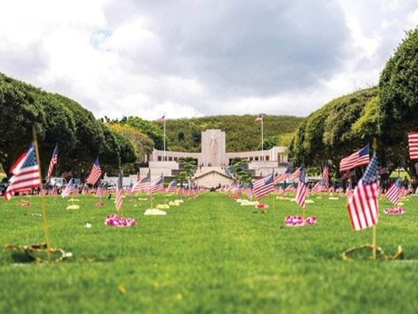 Punchbowl National Memorial Cemetery of the Pacific in Honolulu on Oahu