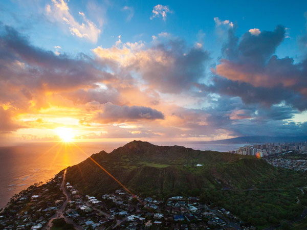 Sunset over Diamond Head